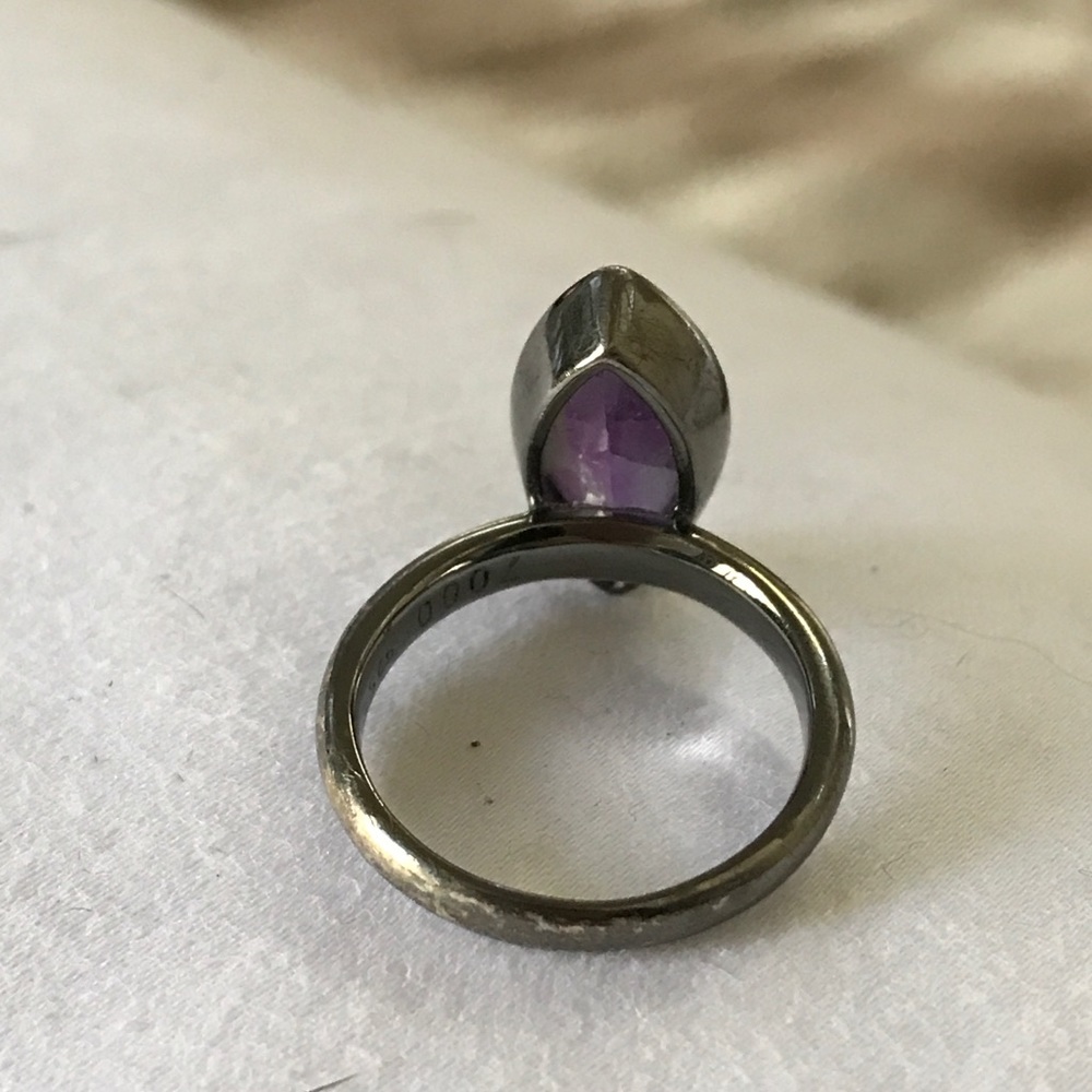 Oxidized Silver Amethyst Ring - image 7